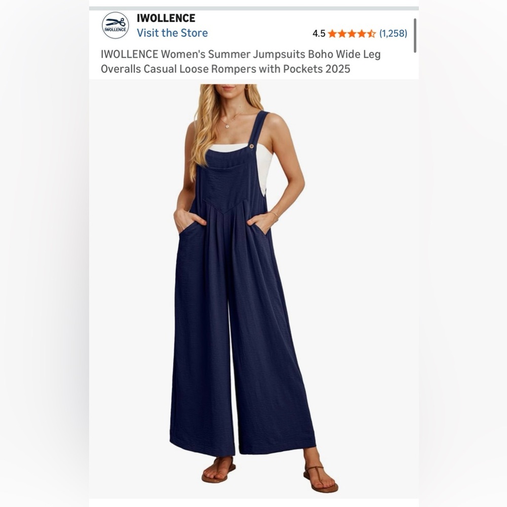 NWT Navy Blue Romper - Picture 7 of 7